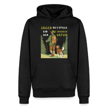 JÄGER BEWAHRER DER NATUR - Männer Premium Bio Hoodie - Schwarz - Vorne - Nico (187cm)