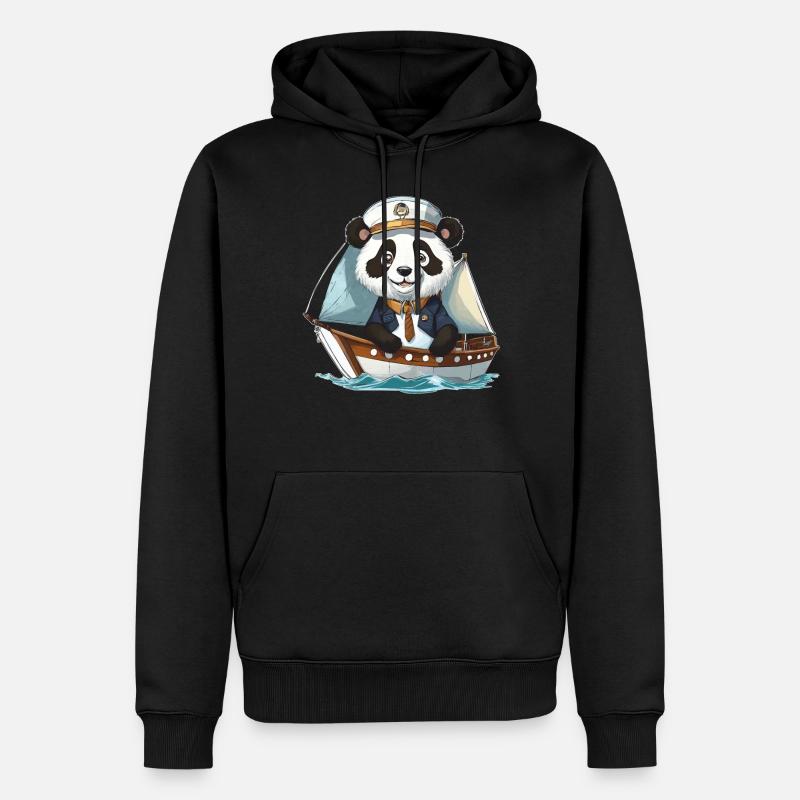 PANDABÄR SAILING - Männer Premium Bio Hoodie - Schwarz