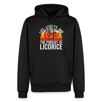 Cadeaux de réglisse - Sweat à capuche Premium bio Homme - noir - Devant - Nico (187cm)