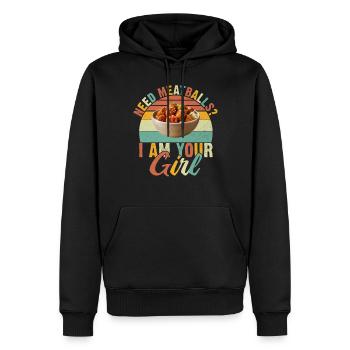 Cadeaux pour les amateurs de boulettes de viande - Sweat à capuche Premium bio Homme - noir - Devant - Nico (187cm)