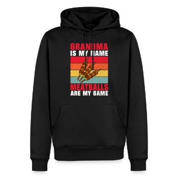 Cadeaux pour les amateurs de boulettes de viande - Sweat à capuche Premium bio Homme - noir - Devant - Nico (187cm)