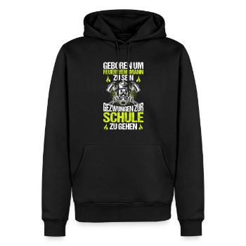 Tshirt pompier pompier pompier pompier 112 - Sweat à capuche Premium bio Homme - noir - Devant - Nico (187cm)