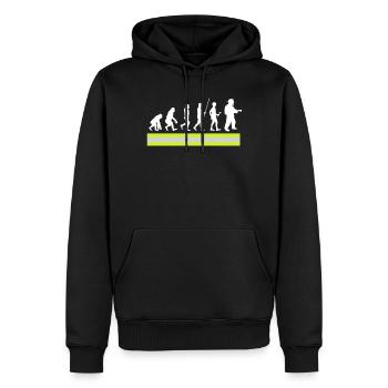 Tshirt pompier pompier pompier pompier 112 - Sweat à capuche Premium bio Homme - noir - Devant - Nico (187cm)