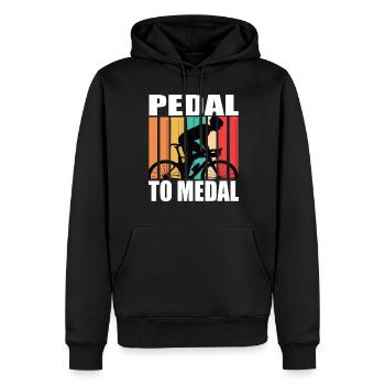 Pedal To Medal Rennrad Roadbike Rennräder Rennrad - Männer Premium Bio Hoodie - Schwarz - Vorne - Nico (187cm)