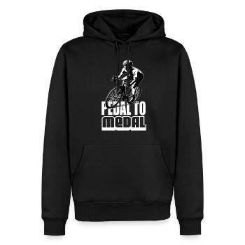 Pedal To Medal Rennrad Roadbike Rennräder Rennrad - Männer Premium Bio Hoodie - Schwarz - Vorne - Nico (187cm)