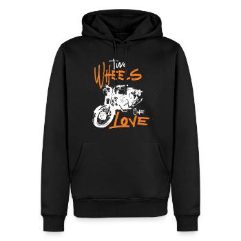 Two Wheels One Love Motorcycle Biker Motorcyclist - Men’s Premium Organic Hoodie - black - Front - Nico (187cm)
