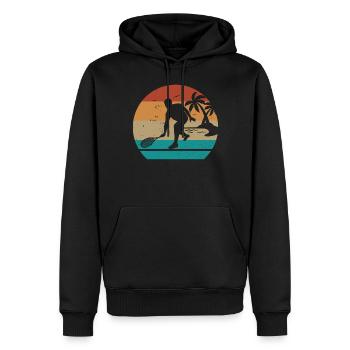 Silhouette de joueur de squash Jeu de squash Squash - Sweat à capuche Premium bio Homme - noir - Devant - Nico (187cm)