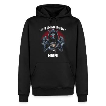 Bonjour Non - Sweat à capuche Premium bio Homme - noir - Devant - Nico (187cm)