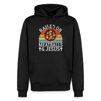 Meatball Lovers Gifts - Männer Premium Bio Hoodie - Schwarz - Vorne - Nico (187cm)