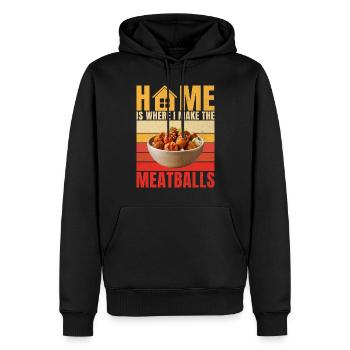 Cadeaux pour les amateurs de boulettes de viande - Sweat à capuche Premium bio Homme - noir - Devant - Nico (187cm)