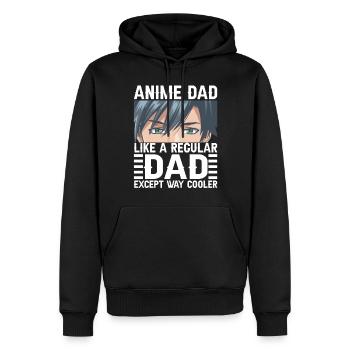 Papa Anime Comme Un Papa Ordinaire Otaku Manga Japonais - Sweat à capuche Premium bio Homme - noir - Devant - Nico (187cm)