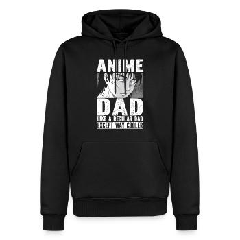 Papa Anime Comme Un Papa Ordinaire Otaku Manga Japonais - Sweat à capuche Premium bio Homme - noir - Devant - Nico (187cm)