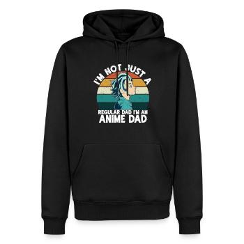 Papa Anime Comme Un Papa Ordinaire Otaku Manga Japonais - Sweat à capuche Premium bio Homme - noir - Devant - Nico (187cm)