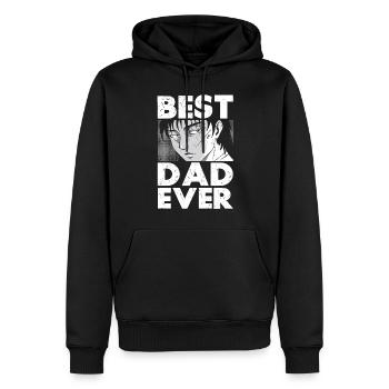 Papa Anime Comme Un Papa Ordinaire Otaku Manga Japonais - Sweat à capuche Premium bio Homme - noir - Devant - Nico (187cm)