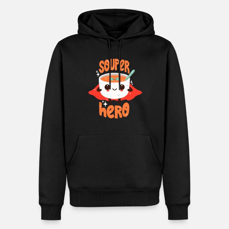 Superhelden-Suppe - Männer Premium Bio Hoodie - Schwarz