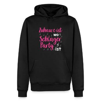 Schlager Tshirt Damen Schlagerparty Kostüm Party - Männer Premium Bio Hoodie - Schwarz - Vorne - Nico (187cm)
