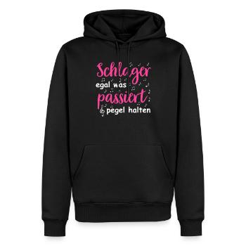 Schlager Tshirt Damen Schlagerparty Kostüm Party - Männer Premium Bio Hoodie - Schwarz - Vorne - Nico (187cm)
