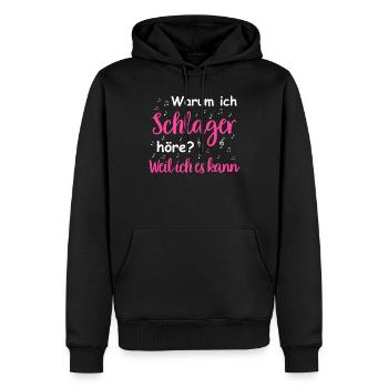 Schlager Tshirt Damen Schlagerparty Kostüm Party - Männer Premium Bio Hoodie - Schwarz - Vorne - Nico (187cm)