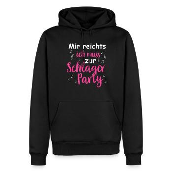 Schlager Tshirt Damen Schlagerparty Kostüm Party - Männer Premium Bio Hoodie - Schwarz - Vorne - Nico (187cm)