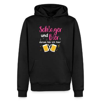 Schlager Tshirt Damen Schlagerparty Kostüm Party - Männer Premium Bio Hoodie - Schwarz - Vorne - Nico (187cm)