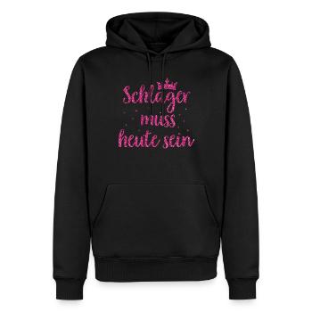 T-shirt Schlager Femme Schlager Party Costume Party - Sweat à capuche Premium bio Homme - noir - Devant - Nico (187cm)