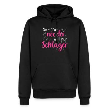 Schlager Tshirt Damen Schlagerparty Kostüm Party - Männer Premium Bio Hoodie - Schwarz - Vorne - Nico (187cm)
