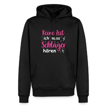 Schlager Tshirt Damen Schlagerparty Kostüm Party - Männer Premium Bio Hoodie - Schwarz - Vorne - Nico (187cm)