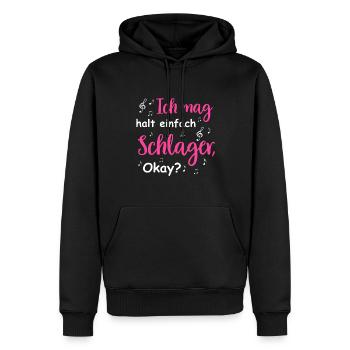 Schlager Tshirt Damen Schlagerparty Kostüm Party - Männer Premium Bio Hoodie - Schwarz - Vorne - Nico (187cm)