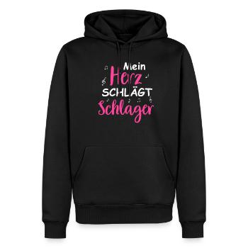 Schlager Tshirt Damen Schlagerparty Kostüm Party - Männer Premium Bio Hoodie - Schwarz - Vorne - Nico (187cm)