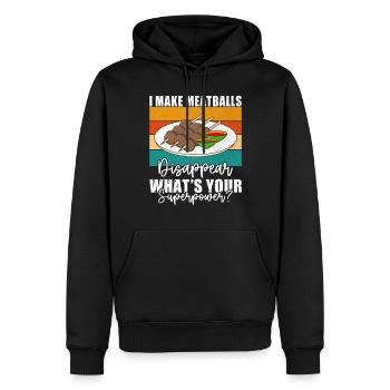 Cadeaux pour les amateurs de boulettes de viande - Sweat à capuche Premium bio Homme - noir - Devant - Nico (187cm)
