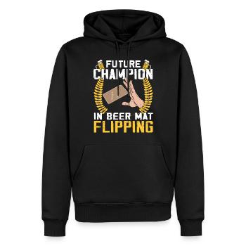 Bierdeckel Umdrehen Spiel Bier - Männer Premium Bio Hoodie - Schwarz - Vorne - Nico (187cm)