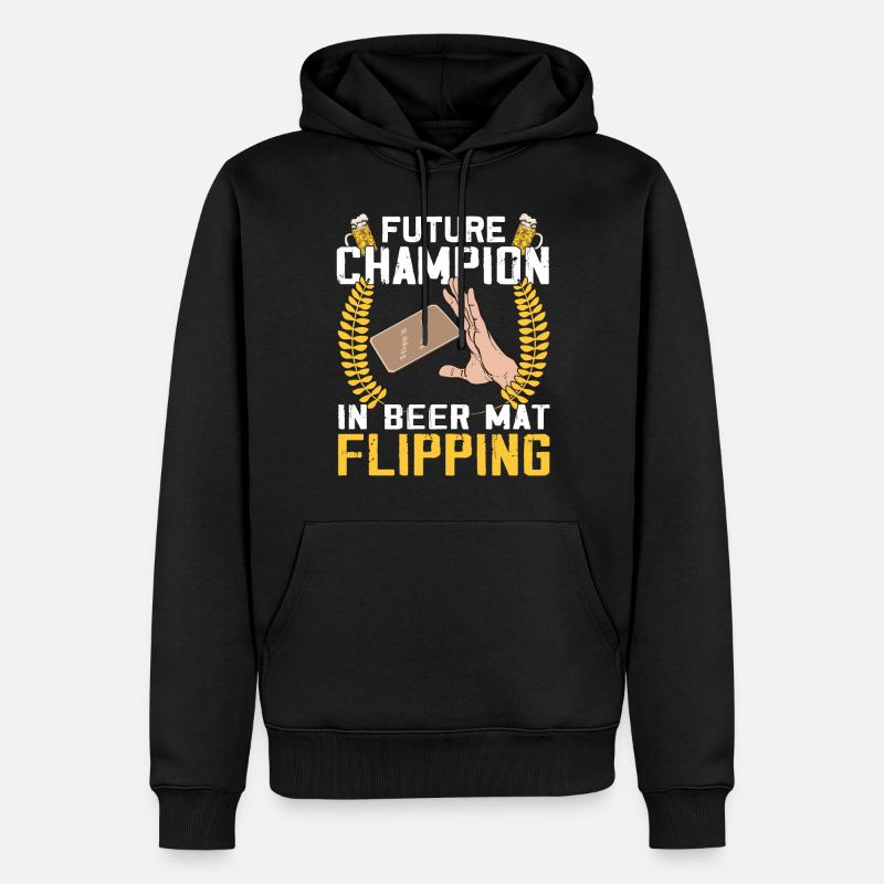 Sous-verres Flip Game bière - Sweat à capuche Premium bio Homme - noir