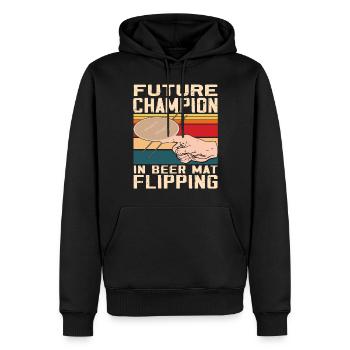 Bierdeckel Umdrehen Spiel Bier - Männer Premium Bio Hoodie - Schwarz - Vorne - Nico (187cm)