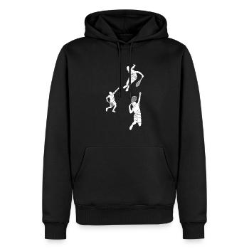 Silhouettes de joueur de squash Joueur de squash - Sweat à capuche Premium bio Homme - noir - Devant - Nico (187cm)