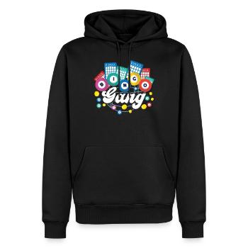 Joueur de bingo Bingo Gang - Sweat à capuche Premium bio Homme - noir - Devant - Nico (187cm)