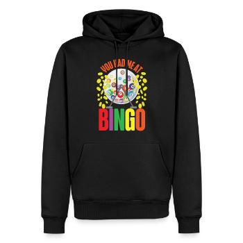Fille de joueur de bingo à laquelle vous m’avez eu - Sweat à capuche Premium bio Homme - noir - Devant - Nico (187cm)