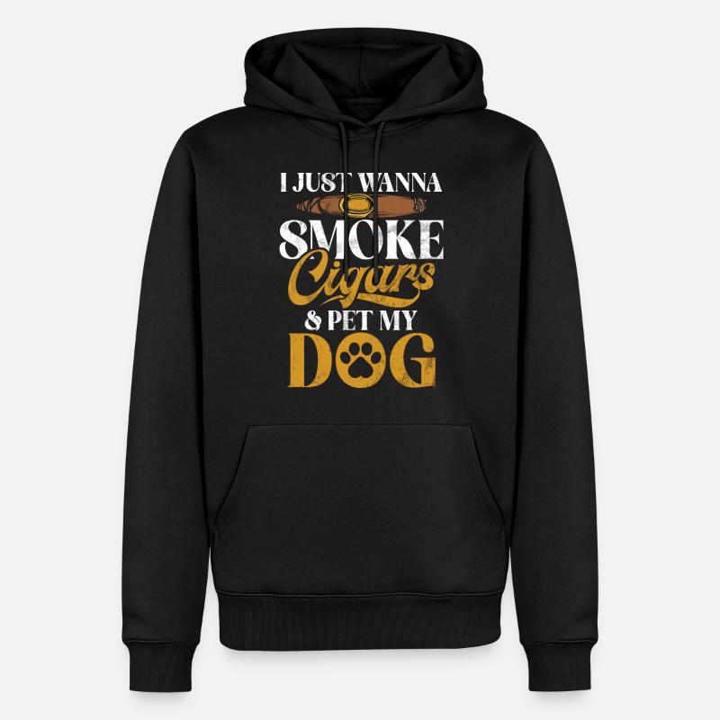 Zigarrenraucher - Männer Premium Bio Hoodie - Schwarz