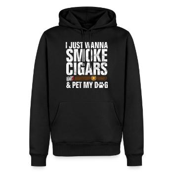 Fumeur de cigares - Sweat à capuche Premium bio Homme - noir - Devant - Nico (187cm)
