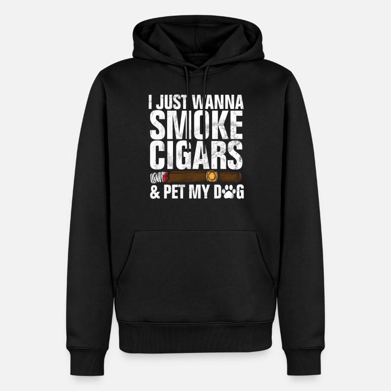 Zigarrenraucher - Männer Premium Bio Hoodie - Schwarz