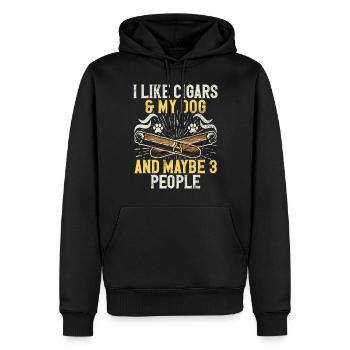 Fumeur de cigares - Sweat à capuche Premium bio Homme - noir - Devant - Nico (187cm)