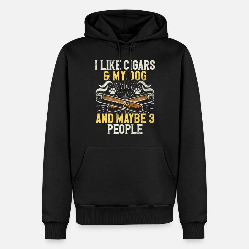 Zigarrenraucher - Männer Premium Bio Hoodie - Schwarz