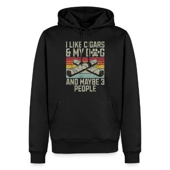 Fumeur de cigares - Sweat à capuche Premium bio Homme - noir - Devant - Nico (187cm)