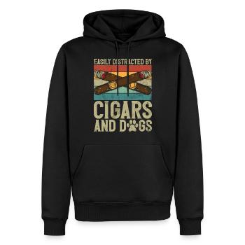 Fumeur de cigares - Sweat à capuche Premium bio Homme - noir - Devant - Nico (187cm)
