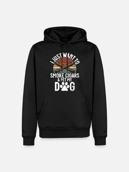 Cigar Smoker - Men’s Premium Organic Hoodie - black