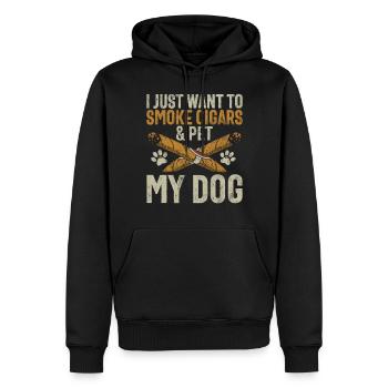 Fumeur de cigares - Sweat à capuche Premium bio Homme - noir - Devant - Nico (187cm)