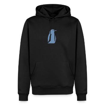 Pinguin Südpol Silhouette Minimalistisch - Männer Premium Bio Hoodie - Schwarz - Vorne - Nico (187cm)