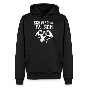 Gym Tshirt Lustig Fitness Workout Fitnessstudio - Männer Premium Bio Hoodie - Schwarz - Vorne - Nico (187cm)