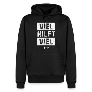 Gym Tshirt Lustig Fitness Workout Fitnessstudio - Männer Premium Bio Hoodie - Schwarz - Vorne - Nico (187cm)