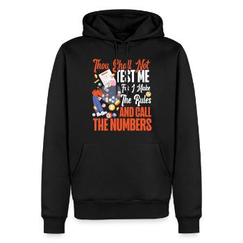 Joueur de bingo Bingo Appelez-vous - Sweat à capuche Premium bio Homme - noir - Devant - Nico (187cm)