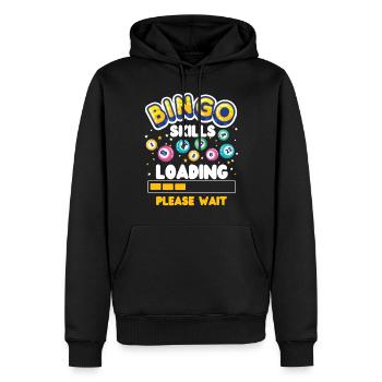 Joueur de bingo Bingo Compétences Chargement - Sweat à capuche Premium bio Homme - noir - Devant - Nico (187cm)